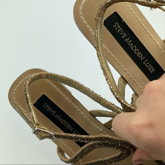 Steve madden Luxe sandal L-Crystl 7 gold gladiator - Picture 11 of 13